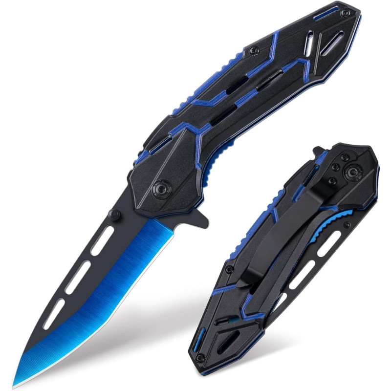 Cuchillo de bolsillo genial para defensa personal | Ideal para defensa o camping