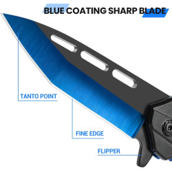Cuchillo de bolsillo genial para defensa personal | Ideal para defensa o camping