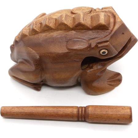 Escofina de guiro de rana de 4 pulgadas para instrumentos pequeños, accesorios de escritorio de percusión de madera musical,