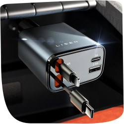LISEN - Cargador retráctil para automóvil