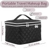 Bolsa de maquillaje de viaje de doble capa: bolsa de cosméticos portátil con estuche organizador divisor para almacenamiento de