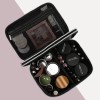 Bolsa de maquillaje de viaje de doble capa: bolsa de cosméticos portátil con estuche organizador divisor para almacenamiento de
