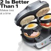 Hamilton Beach Sandwichera de desayuno dual con temporizador, plata (25490A)