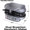 Hamilton Beach Sandwichera de desayuno dual con temporizador, plata (25490A)