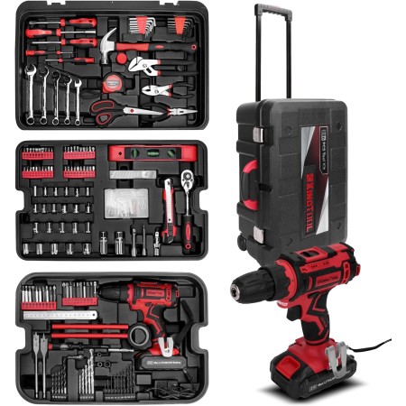 KingTool Kit de herramientas para el hogar, kit de herramientas de reparación de automóviles para el hogar de 286 piezas con