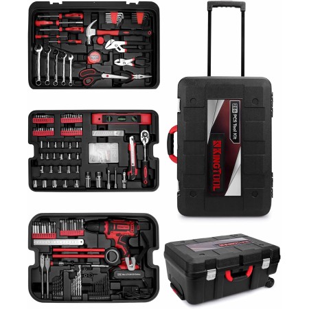 KingTool Kit de herramientas para el hogar, kit de herramientas de reparación de automóviles para el hogar de 286 piezas con