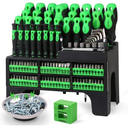 SWANLAKE Juego de destornilladores magnéticos de 118 piezas con clasificación de plástico, herramientas para hombres (118