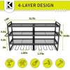KAFAHOM Organizador de herramientas eléctricas, soporte de pared para 8 taladros, 4 capas de metal resistente, organizador de
