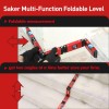 Saker Nivel plegable multifunción, herramientas de carpintería de medición multiángulo de 28 pulgadas, nivelación precisa en