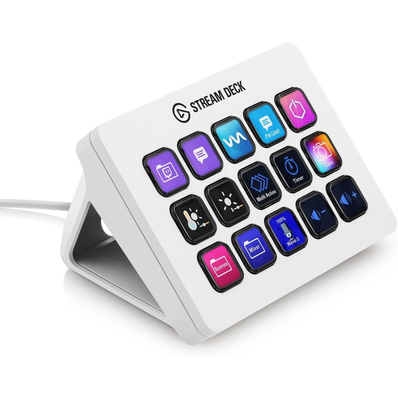 Elgato Stream Deck MK.2 - Controlador de estudio, 15 teclas macro, activa acciones en aplicaciones y software como OBS, Twitch,