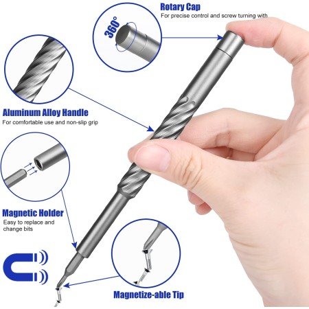 HengTianMei Juego de destornilladores de precisión 128 en 1, kit de herramientas de reparación magnética profesional para