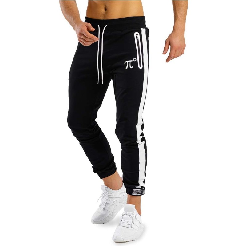 PIDOGYM - Pantalones deportivos para hombre, ajustados en el tobillo, con diseño de rayas delgadas, para correr, trotar,