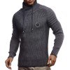 Leif Nelson Suéter de punto para hombre | Manga larga ajustada | Sudadera estilo ciclista con cuello chal para hombre