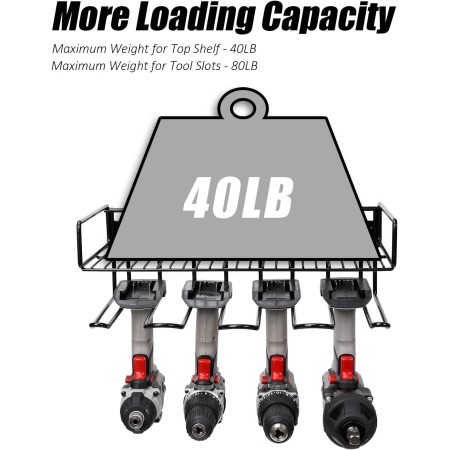 WellMall Organización de garaje y almacenamiento de taladros, paquete de 2 organizadores de herramientas eléctricas, estilo de