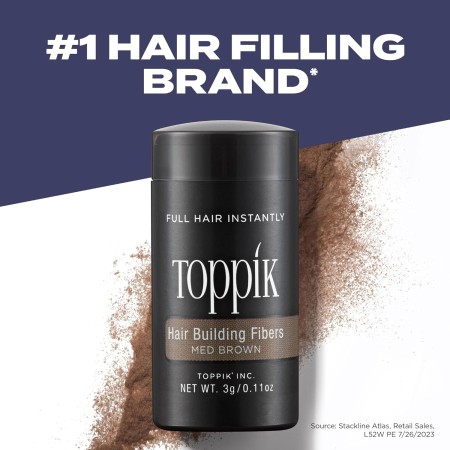 Toppik - Fibras de construcción para el cabello, 0.42 onzas (12 g), relleno de cabello fino o delgado, cabello instantáneamente