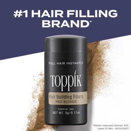 Toppik - Fibras de construcción para el cabello, 0.42 onzas (12 g), relleno de cabello fino o delgado, cabello instantáneamente