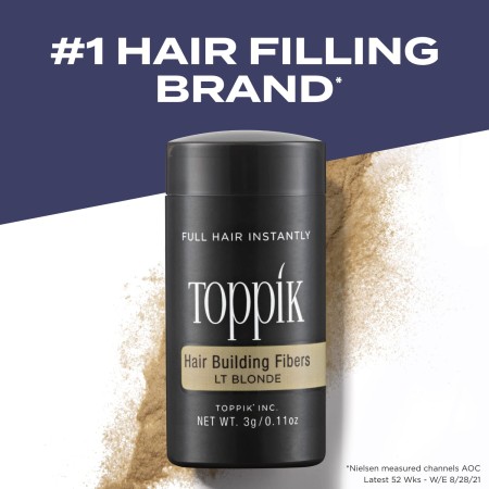 Toppik - Fibras de construcción para el cabello, 0.42 onzas (12 g), relleno de cabello fino o delgado, cabello instantáneamente