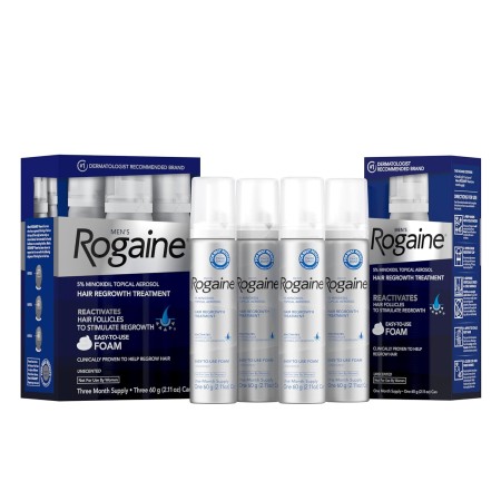 Rogaine - Espuma de minoxidil al 5% para el crecimiento del cabello, tratamiento tópico de pérdida de cabello para volver a