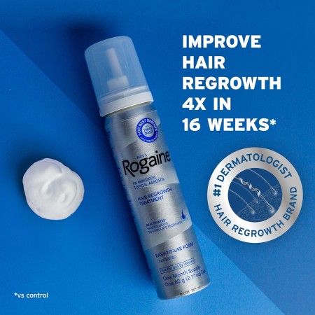 Rogaine - Espuma de minoxidil al 5% para el crecimiento del cabello, tratamiento tópico de pérdida de cabello para volver a