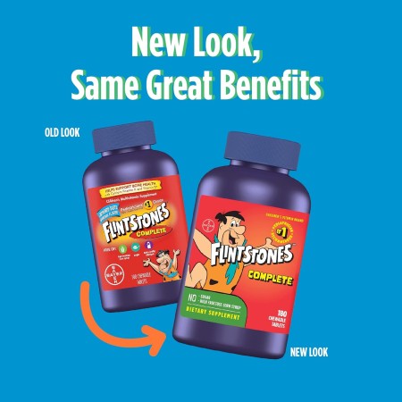 Flintstones Vitamins Vitaminas masticables para niños, multivitamínico completo para niños y niños pequeños con hierro, calcio,