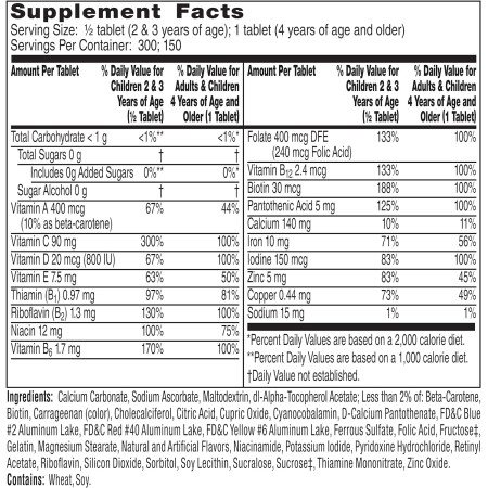 Flintstones Vitamins Vitaminas masticables para niños, multivitamínico completo para niños y niños pequeños con hierro, calcio,