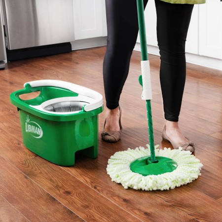 Libman Tornado Spin Mop System Plus 1 cabezal de recarga | Trapeador y cubo con juego de escurridor | Mopa Libman para limpieza