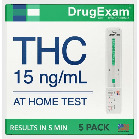 DrugExam - Kit de prueba de drogas de un solo panel de 15 ng/ml de marihuana más sensible, fabricado en Estados Unidos, con