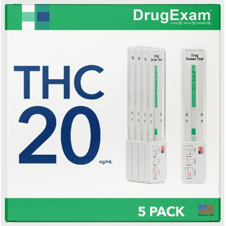 DrugExam - Kit de prueba de drogas de un solo panel con THC de marihuana altamente sensible de 20 ng/ml, prueba de drogas de