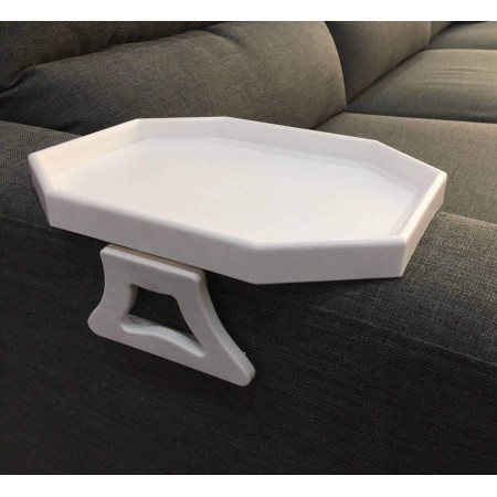 Xchouxer Mesa de clip para brazo de sofá, mesa de bandeja para reposabrazos, bebidas/control remoto/soporte para aperitivos, 2.5