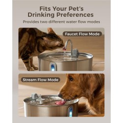 Fuente de agua para perros grandes de 7 L/236 onzas de acero inoxidable