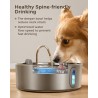 Fuente de agua para perros grandes de 7 L/236 onzas de acero inoxidable