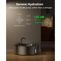 Fuente de agua para perros grandes de 7 L/236 onzas de acero inoxidable