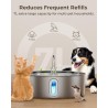 Fuente de agua para perros grandes de 7 L/236 onzas de acero inoxidable