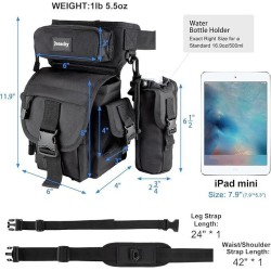 BOLSO TACTICO MILITAR para la Pierna Cintura Canguro Mochila, para Senderismo, Acampar