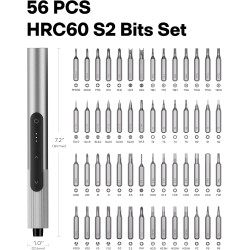HOTO SNAPBLOQ™ S-A01 - Mini destornillador eléctrico | Con 56 puntas y 3 ajustes de par