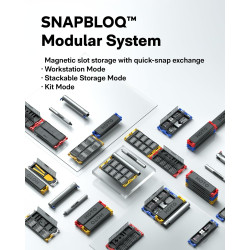 HOTO SNAPBLOQ™ S-A01 - Mini destornillador eléctrico | Con 56 puntas y 3 ajustes de par