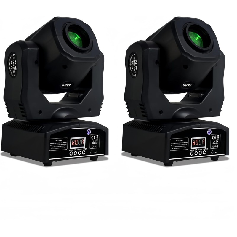 Luces LED de escenario, luces de cabeza móvil, 60 W, focos LED DMX 512