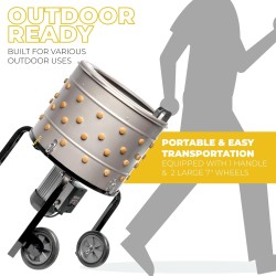Stark USA Peladora, desplumadora de plumas de aves de corral 750 W de 20 pulgadas tambor de acero inoxidable