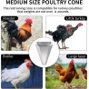 Cono de pollo de tamaño mediano de acero galvanizado para aves de corral