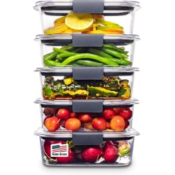 Rubbermaid Brilliance - Recipientes de almacenamiento de alimentos.