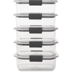 Rubbermaid Brilliance - Recipientes de almacenamiento de alimentos.