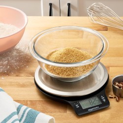 Báscula digital de cocina con pantalla LCD