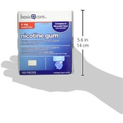 Amazon Basic Care - Goma de mascar de nicotina | Gomitas para ayuda a dejar de fumar