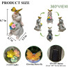 YODY Estatuas solares de jardín | Estatua de conejo solar para jardines y exteriores