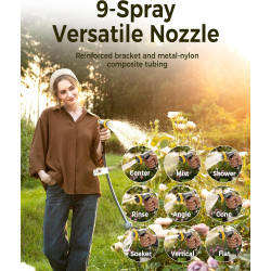 Soporte de manguera de jardín | Para pared y resistente para extensiones de manguera