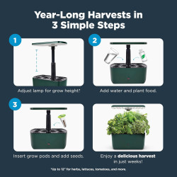 AeroGarden Harvest Lite, sistema hidropónico de jardín | Para interiores con luz LED de crecimiento