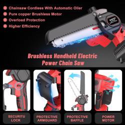 Mini motosierra de mano | Con autolubricado y carga rapida