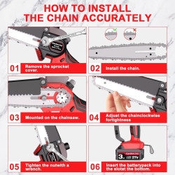 Mini motosierra de mano | Con autolubricado y carga rapida
