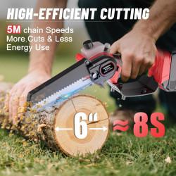 Mini motosierra de mano | Con autolubricado y carga rapida