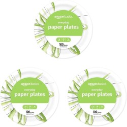 Platos de papel, 8.62 pulgadas, desechables, 100 unidades